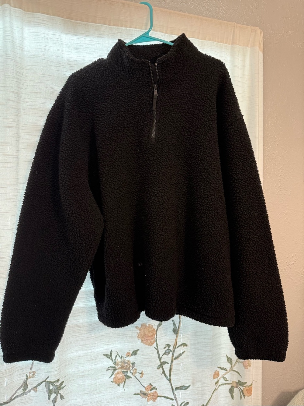 Black Sherpa Half-Zip Men’s Sweater
